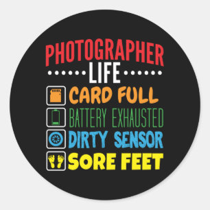 Funny Photographer Life Checklist Classic Round Sticker