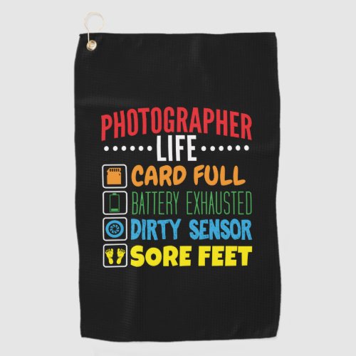 Funny Photographer Life Checklist Golf Towel