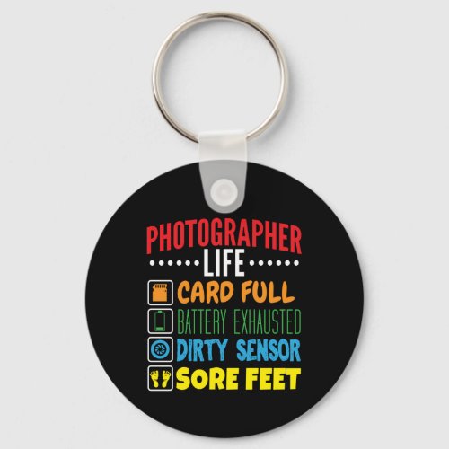 Funny Photographer Life Checklist Keychain