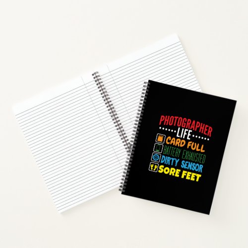 Funny Photographer Life Checklist Notebook
