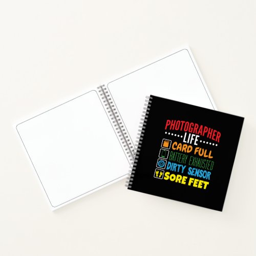 Funny Photographer Life Checklist Notebook