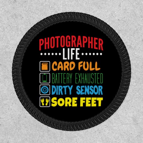 Funny Photographer Life Checklist Patch
