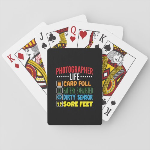 Funny Photographer Life Checklist Playing Cards