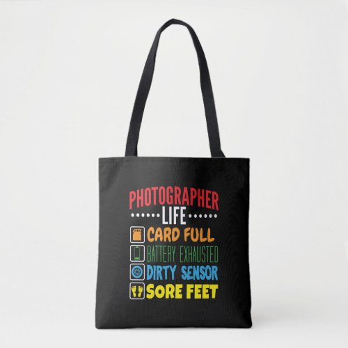 Funny Photographer Life Checklist Tote Bag