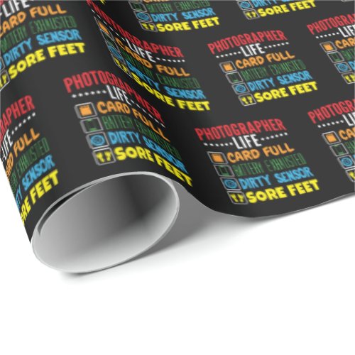 Funny Photographer Life Checklist Wrapping Paper