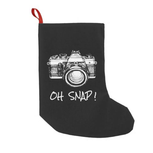 Funny Photographer Oh Snap  Gift Pullover Small Christmas Stocking