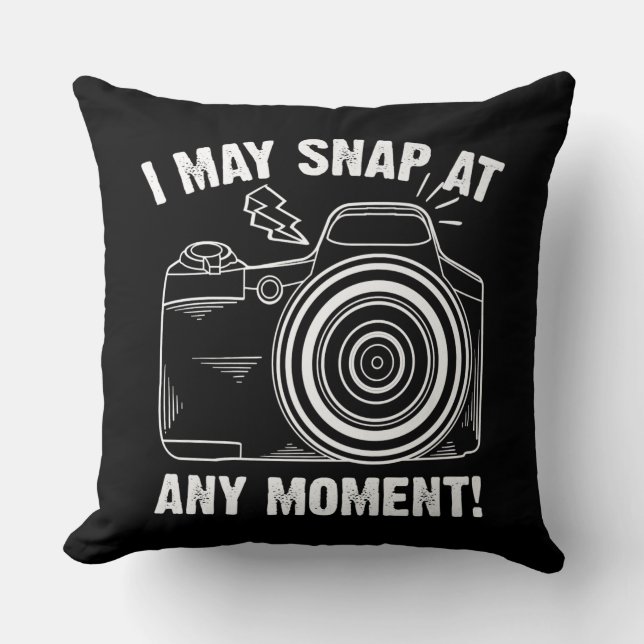 Funny Photography Gift For Men Women Photographer Throw Pillow (Front)