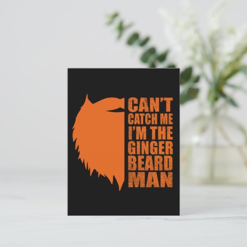 funny phrase about ginger beard man postcard
