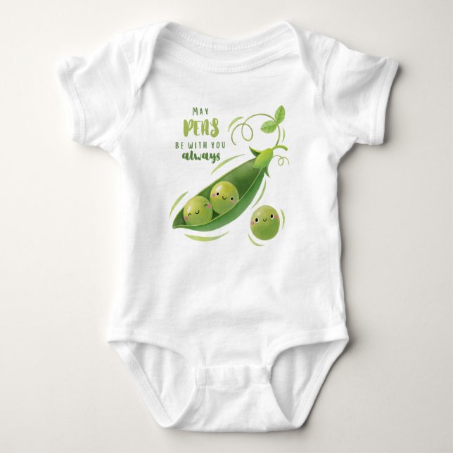 Funny Phrase May Peace Be With You Always Baby Bodysuit (Front)