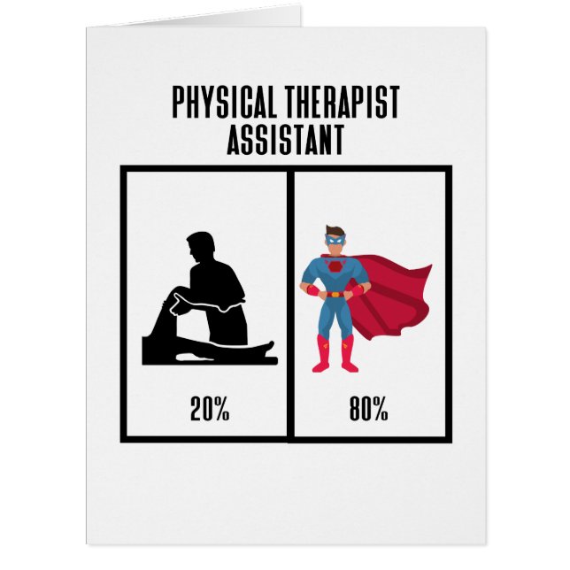 Funny Physical Therapist Assistant PTA Superhero Cards (Front)