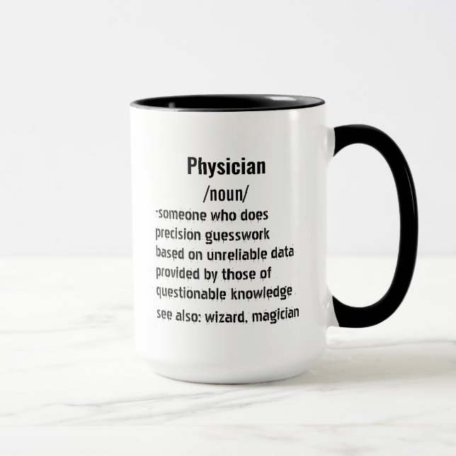 funny Physician Definition gifts for men women Mug (Right)