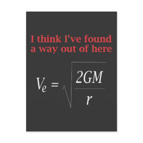 Funny Physics Joke Escape Velocity Gravity Science Postcard