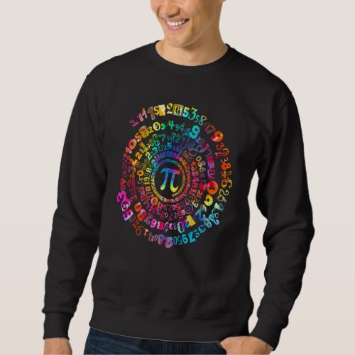 Funny Pi Day 314 Spiral Pi Math Colorful Numbers L Sweatshirt