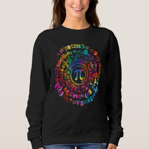 Funny Pi Day 314 Spiral Pi Math Colorful Numbers L Sweatshirt