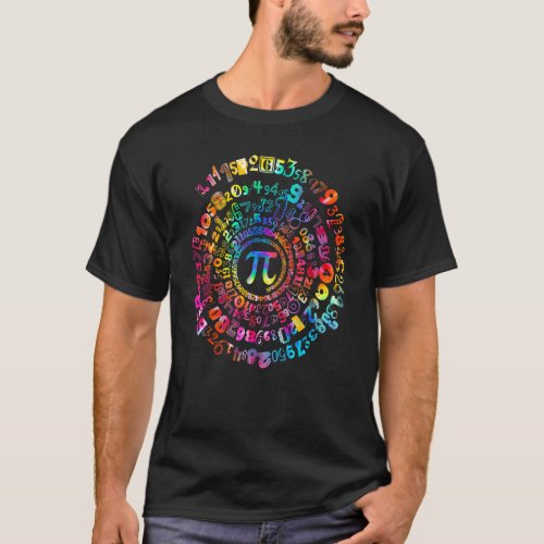 Funny Pi Day 314 Spiral Pi Math Colorful Numbers L T_Shirt