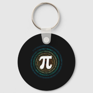Funny Pi Day 3.14 Pi Spiral Math Geek Student Teac Keychain