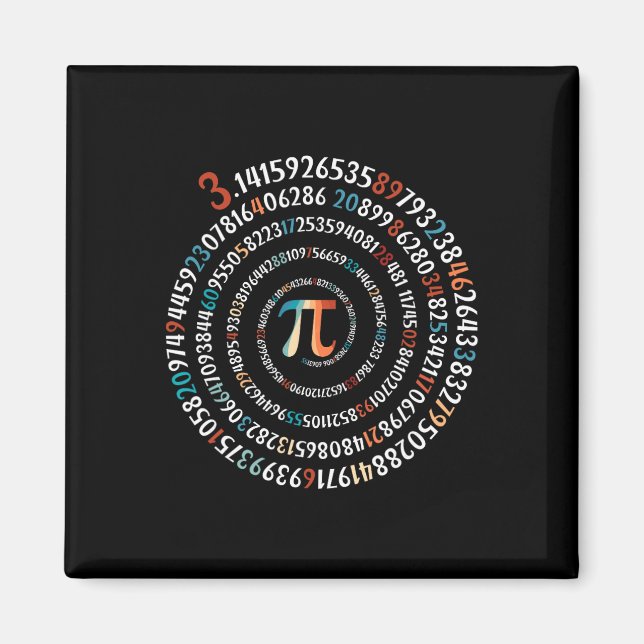 Funny Pi Day 3.14 Pi Symbol Spiral Number Math Lov Magnet (Front)