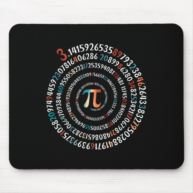 Funny Pi Day 3.14 Pi Symbol Spiral Number Math Lov Mouse Pad (Front)