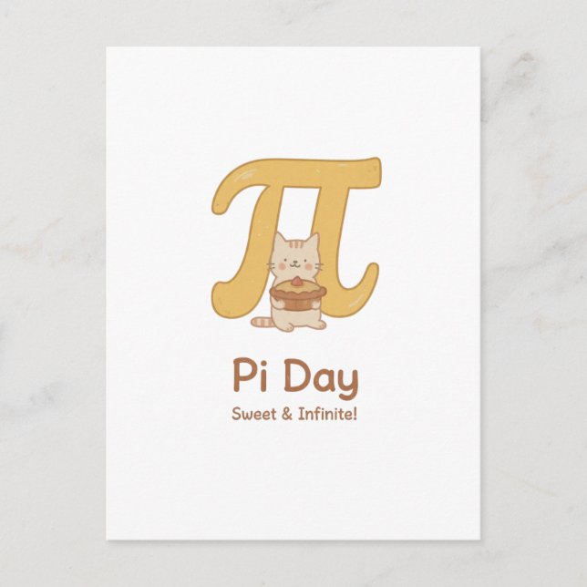 Funny Pi Day Animal with Pie – Math Lover Gift Holiday Postcard (Front)