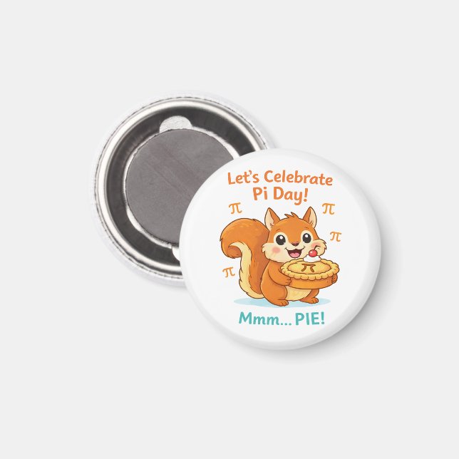 Funny Pi Day Animal with Pie – Math Lover Gift Magnet (Front/Back)