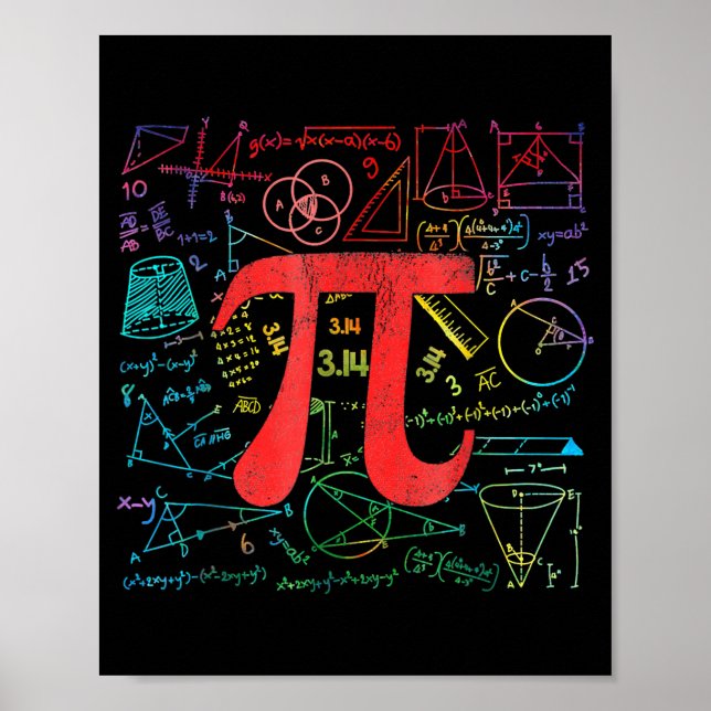Funny Pi Day Math Equation Math Teacher Student Ge Poster (Front)
