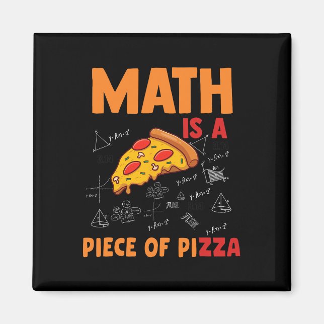 Funny Pi Day Math Is A Piece Of Pizza Math And Piz Magnet (Front)