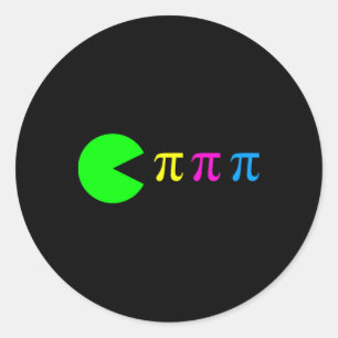 Funny Pi Day Math Science Ate Pi Symbol Color  Classic Round Sticker