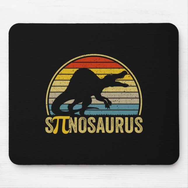 Funny Pi Day Pun - Spinosaurus Dinosaur Math Teach Mouse Pad (Front)