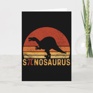 Funny Pi Day Pun Spinosaurus Dinosaur Math Teacher Card