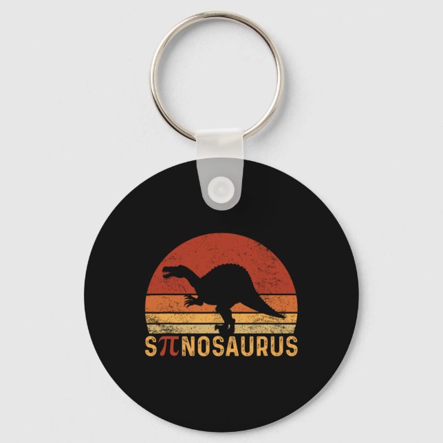 Funny Pi Day Pun Spinosaurus Dinosaur Math Teacher Keychain (Front)