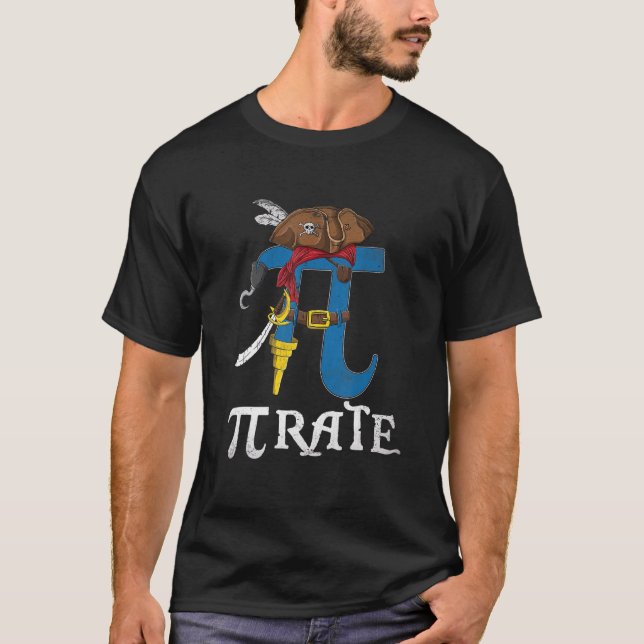 Funny Pi Day Rate  Pirate  Math Geek  Boys T-Shirt (Front)