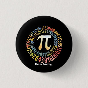 Funny Pi Day Spiral Numbers Cool Mathematical Button
