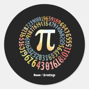 Funny Pi Day Spiral Numbers Cool Mathematical Classic Round Sticker