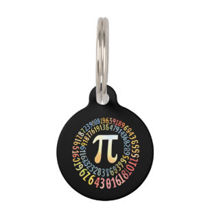 Funny Pi Day Spiral Numbers Cool Mathematical Pet ID Tag