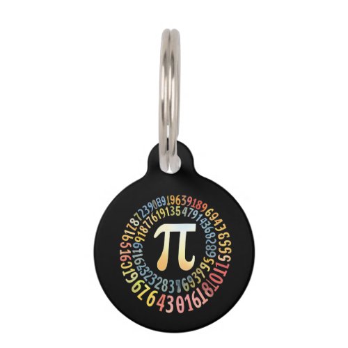 Funny Pi Day Spiral Numbers Cool Mathematical Pet ID Tag