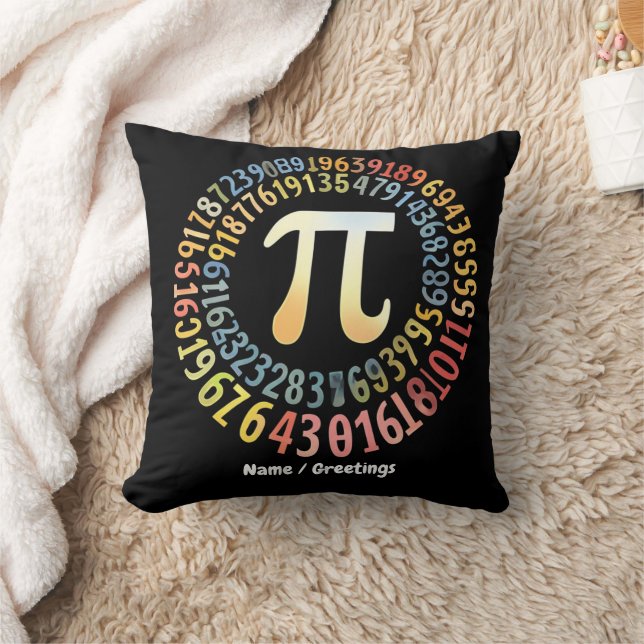 Funny Pi Day Spiral Numbers Cool Mathematical  Throw Pillow (Blanket)
