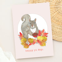 Funny Pi Day Squirrel with Pie 