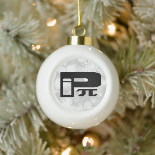 Funny Pi greek Letter symbol Logo Ceramic Ball Christmas Ornament