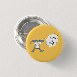 Funny Pi Guy - Happy Pi Day Pinback Button