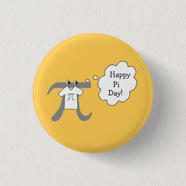 Funny Pi Guy - Happy Pi Day Pinback Button (Front)