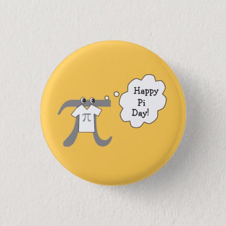 Funny Pi Guy - Happy Pi Day Pinback Button