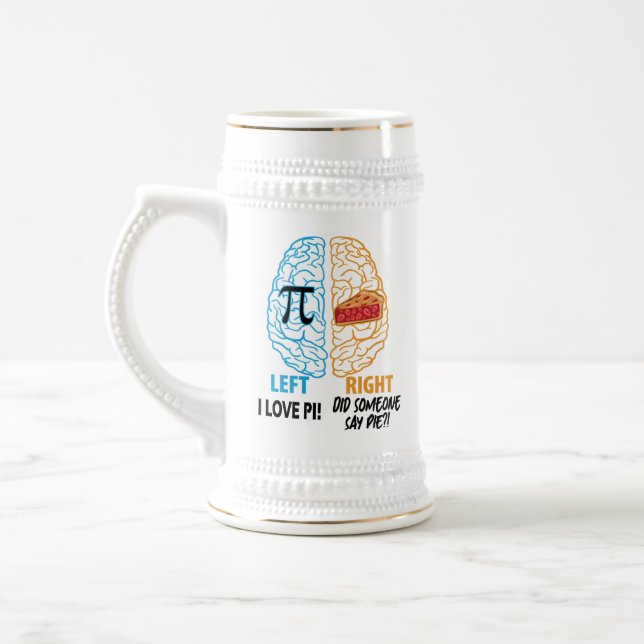 Funny Pi Left Brained Right Brained Beer Stein (Left)