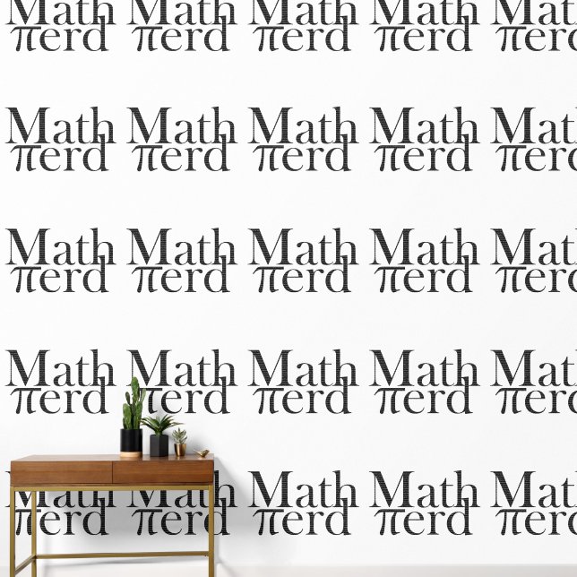 Funny Pi Math Nerd Science Teacher Black and White Wallpaper (Hallway)