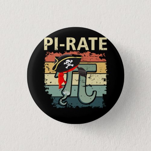 Funny Pi_rate Happy Pi Day Math Geek Pirate Lover  Button