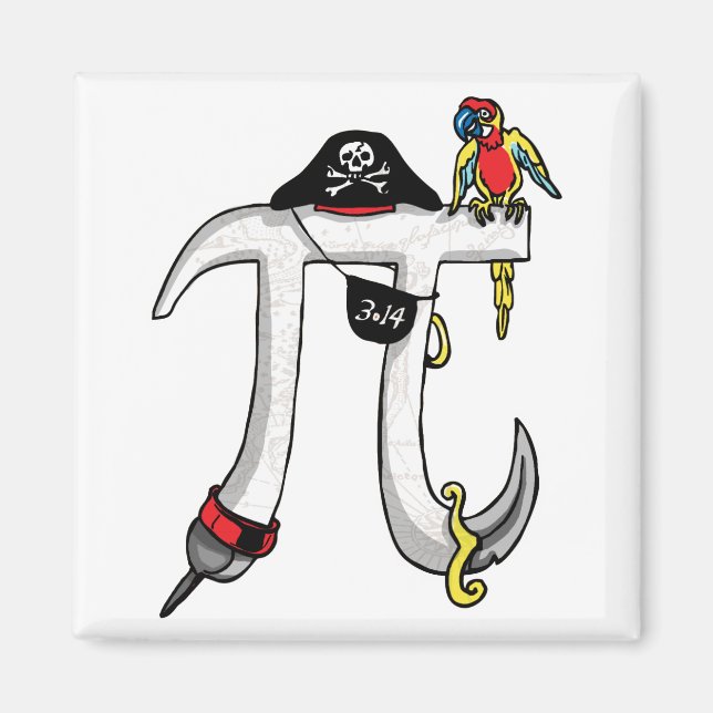 Funny Pi rate Pi Day Humor Magnet (Front)