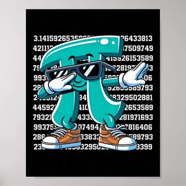 Funny Pi Symbol Dabbing Kids Boys Youth Math Teach Poster (Front)