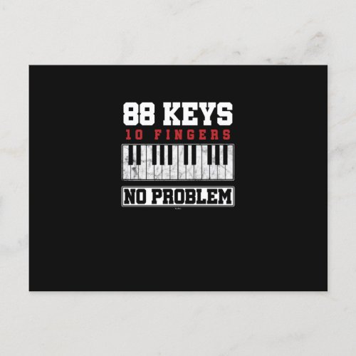 Funny Pianist 88 Keys 10 Fingers No Problem Holiday Postcard