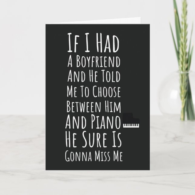 Funny Pianist Cards For Women Her Girls Humor (Front)