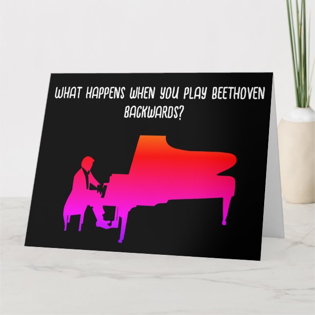 Funny Piano Joke Birthday Card (Front)