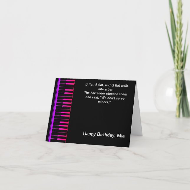 Funny Piano Joke Birthday Card (Front)
